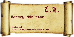 Barczy Márton névjegykártya