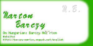 marton barczy business card